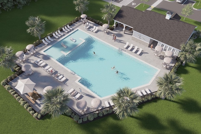 1037 Lakes Blvd, Brunswick, GA 31525 - aerial view of a pool area