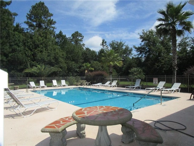 view of pool featuring a patio area