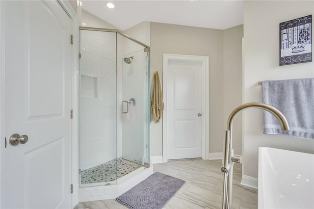 bathroom with an enclosed shower