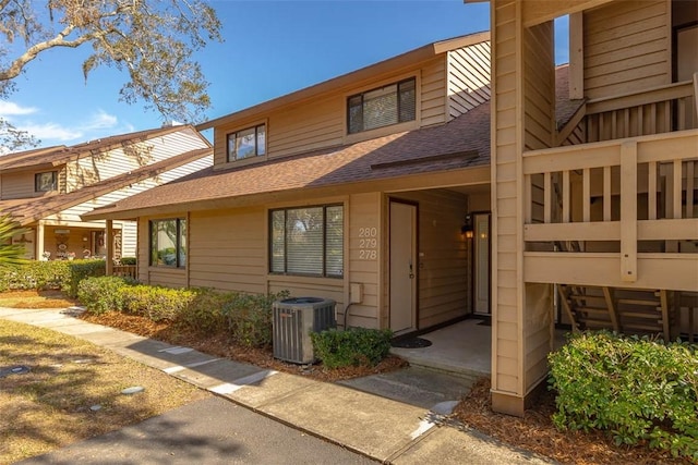 view of front of house with central AC unit