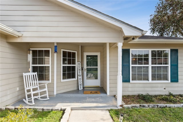 entrance to property with a porch
