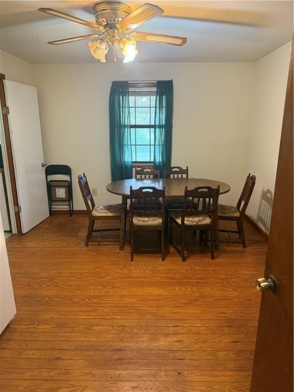 125 Turkey Rdg, Nahunta, GA 31553 - dining space with ceiling fan and light wood-style flooring