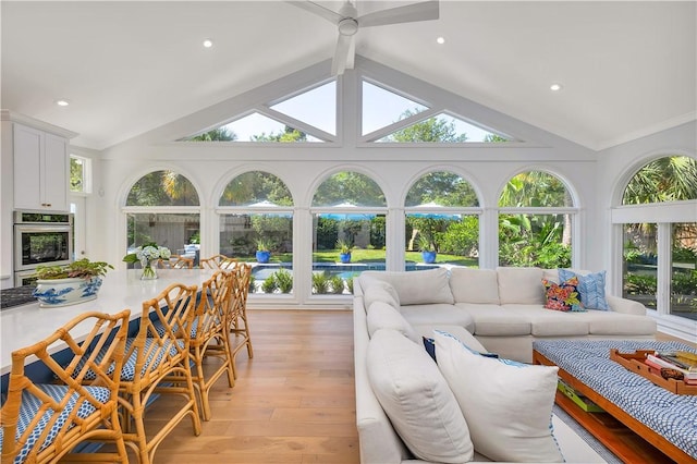 122 Saint Andrews Dr, Saint Simons Island, GA 31522 - sunroom with hardwood / wood-style floors, healthy amount of natural light, and recessed lighting