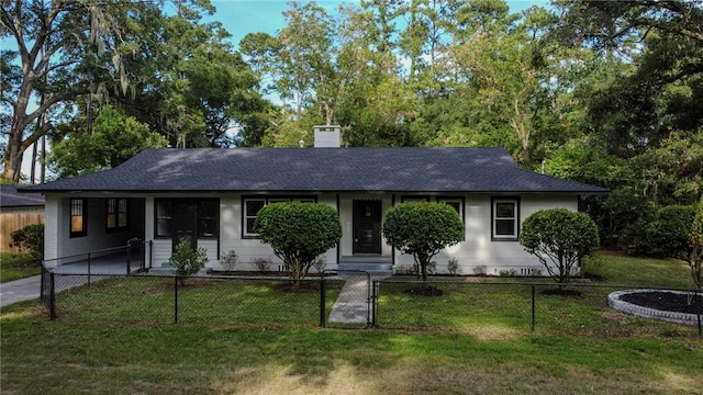 4166 Southern Rd, Brunswick, GA 31520 - ranch-style house featuring a chimney and roof with shingles