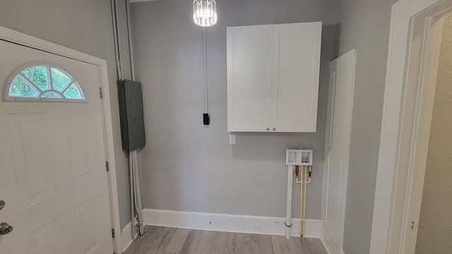 506 Ware St, Waycross, GA 31501 - washroom featuring wood finished floors and electric panel