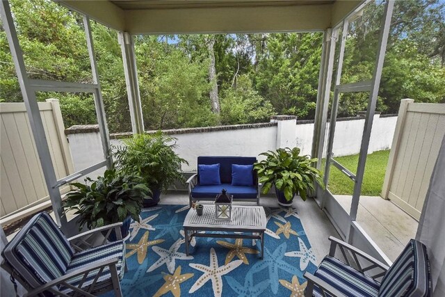 sunroom with plenty of natural light