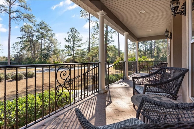 balcony with covered porch