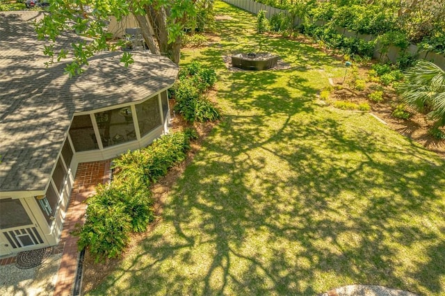 view of yard with fence