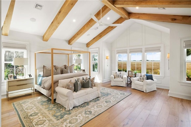 329 Saint Annies Ln, Saint Simons Island, GA 31522 - bedroom featuring multiple windows, light wood finished floors, and recessed lighting