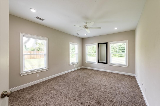 119 Silver Bluff Dr, Brunswick, GA 31523 - carpeted spare room featuring ceiling fan and recessed lighting