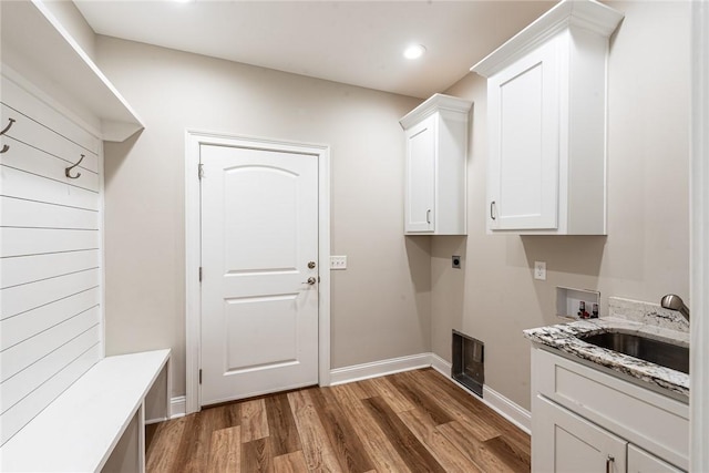 119 Silver Bluff Dr, Brunswick, GA 31523 - mudroom with dark wood-style floors and recessed lighting