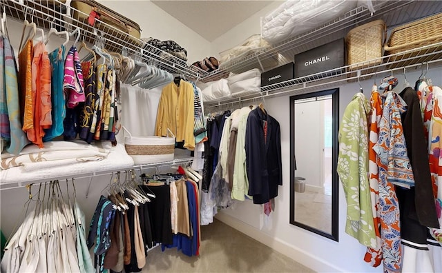 spacious closet with carpet floors