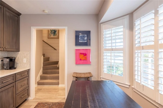 interior space featuring light wood-type flooring