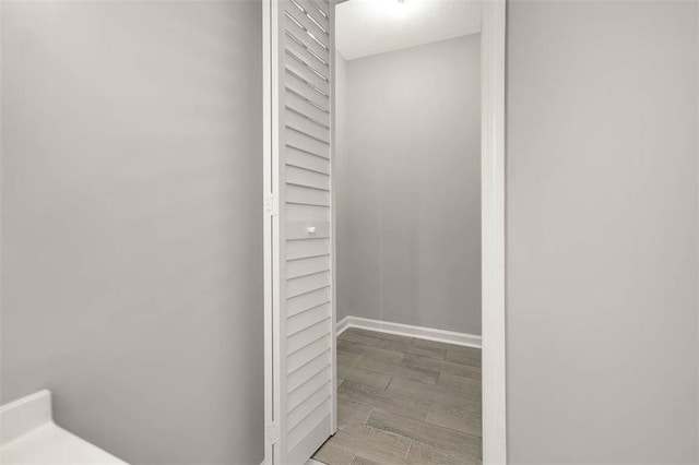 bathroom featuring hardwood / wood-style floors