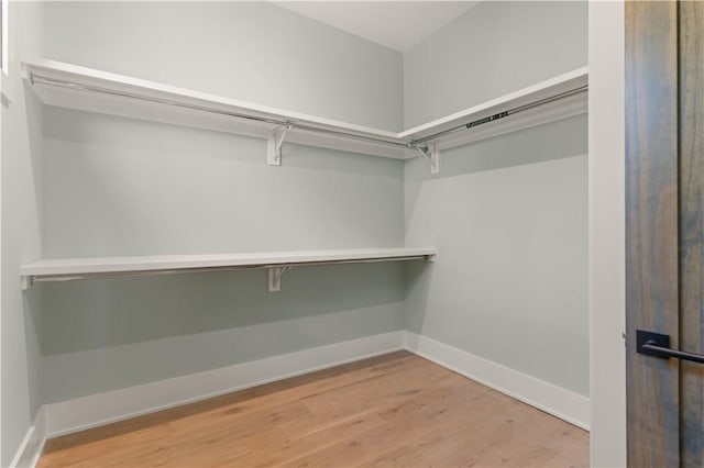 spacious closet featuring hardwood / wood-style flooring