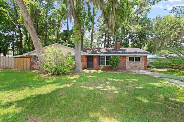 165 Pine Cir, Brunswick, GA 31520 - ranch-style home featuring a chimney