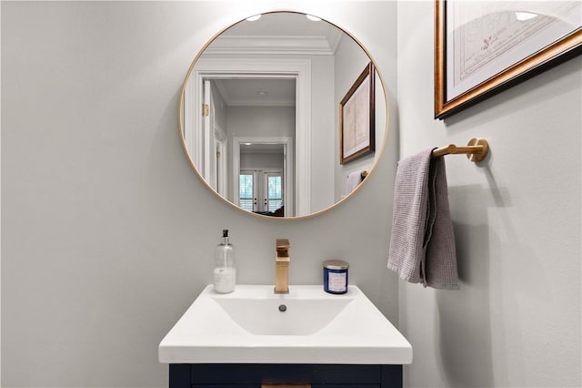 149 Harbor Pointe Dr, Brunswick, GA 31523 - bathroom with crown molding and vanity