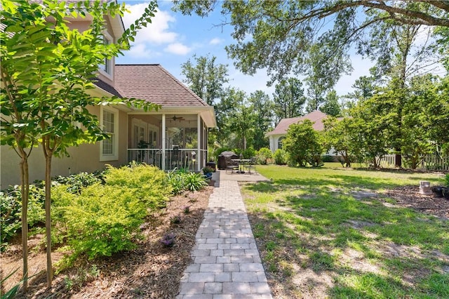 149 Harbor Pointe Dr, Brunswick, GA 31523 - view of yard featuring a patio area and ceiling fan