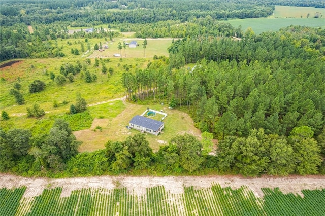 aerial view featuring a rural view