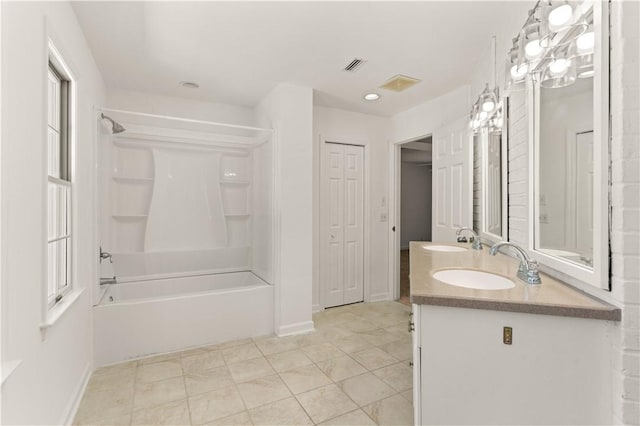 bedroom with ceiling fan, carpet floors, and vaulted ceiling