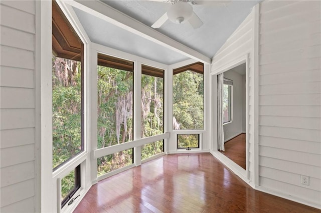 893 Wimbledon Dr, Saint Simons Island, GA 31522 - unfurnished sunroom with wood finished floors and vaulted ceiling