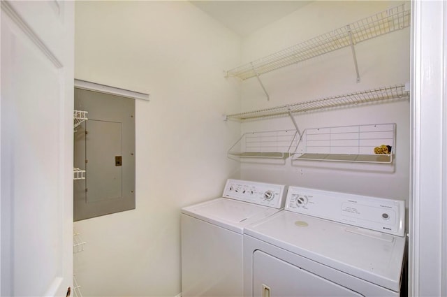 112 Newfield St, Saint Simons Island, GA 31522 - laundry room with washer and dryer and electric panel