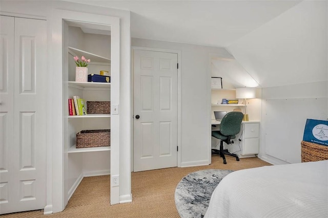 205 Palmetto St, Saint Simons Island, GA 31522 - bedroom with carpet flooring and vaulted ceiling