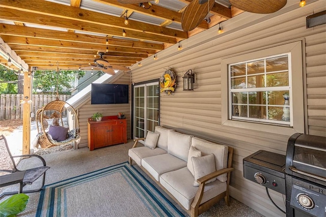 205 Palmetto St, Saint Simons Island, GA 31522 - view of patio featuring a ceiling fan