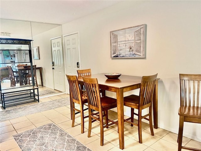 view of tiled dining area