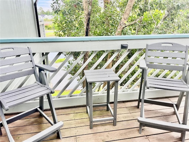 wooden balcony featuring a wooden deck