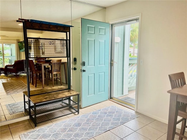 entryway with tile patterned flooring