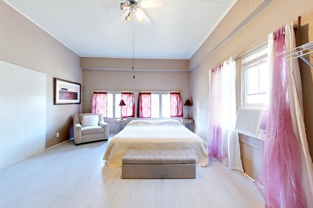 415 Dewey St, Waycross, GA 31501 - bedroom with a ceiling fan and light wood-style floors
