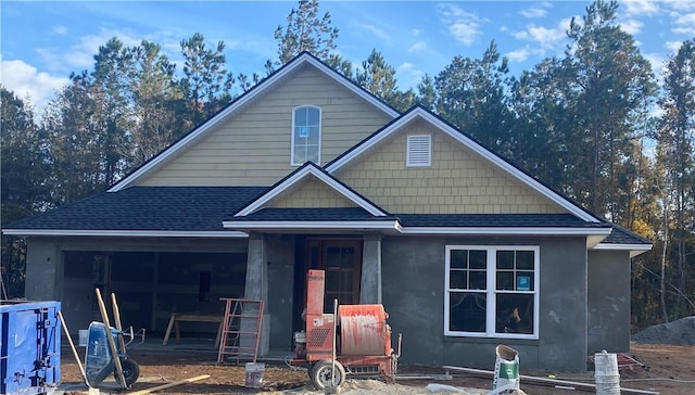 view of front of house with a garage