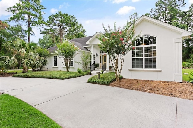117 Serenoa Dr, Brunswick, GA 31523 - ranch-style house featuring stucco siding and a front yard