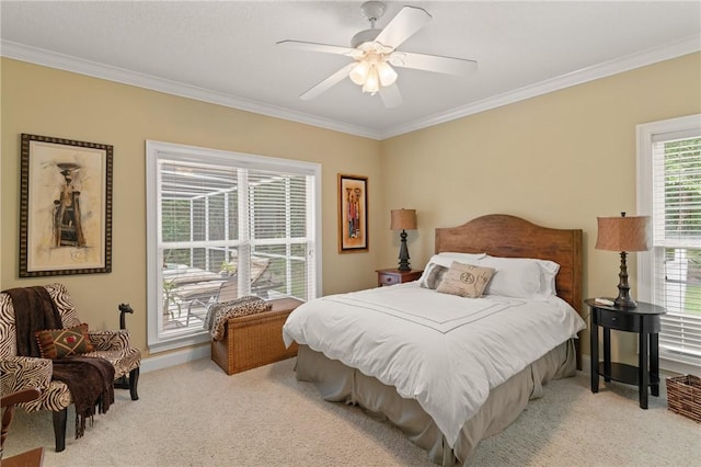 117 Serenoa Dr, Brunswick, GA 31523 - bedroom with crown molding, carpet floors, and a ceiling fan