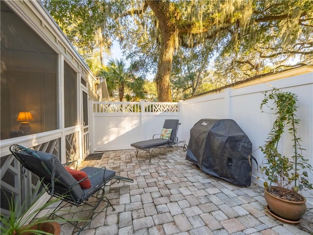 view of patio / terrace with area for grilling