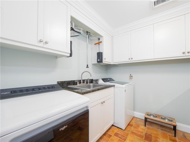 washroom with cabinets and sink