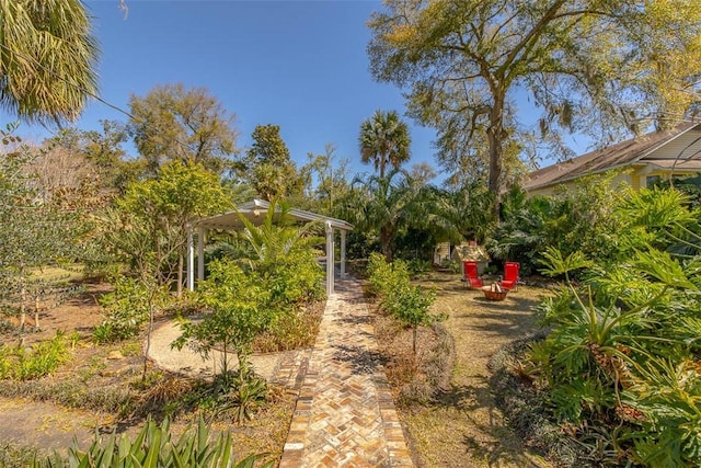 view of yard featuring a gazebo