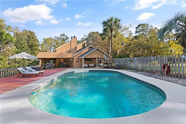 view of pool with a patio area