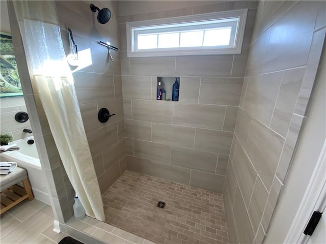 bathroom featuring walk in shower