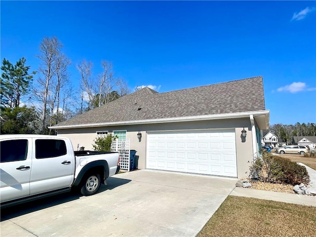 view of home's exterior with a garage