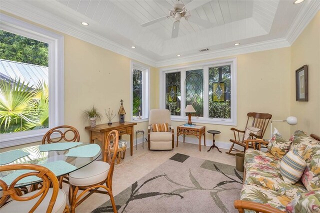 sunroom with plenty of natural light and visible vents