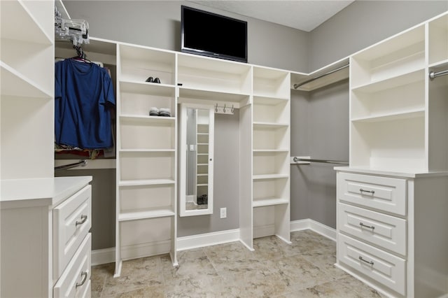 view of walk in closet