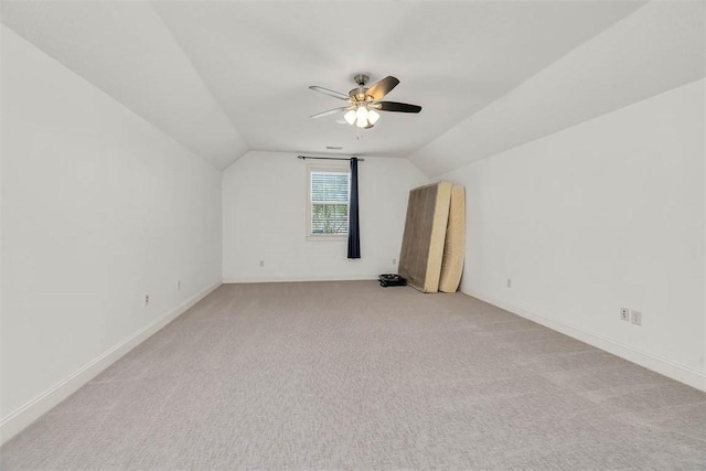 17 Willow Ct, Brunswick, GA 31523 - bonus room featuring lofted ceiling, light colored carpet, ceiling fan, and baseboards