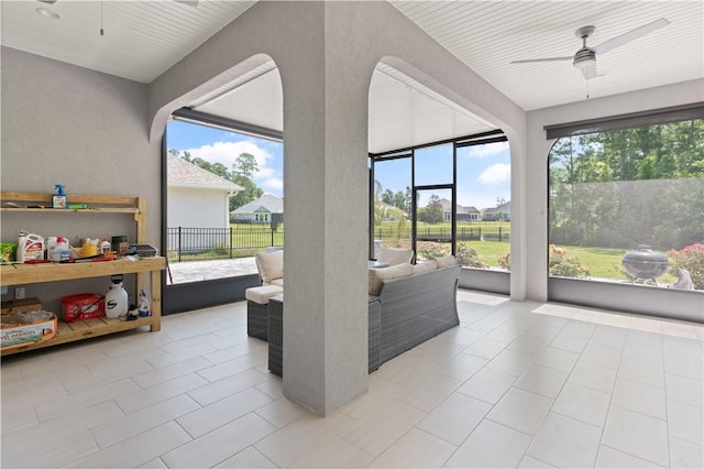 107 Cason Noah Dr, Kingsland, GA 31548 - sunroom / solarium featuring ceiling fan