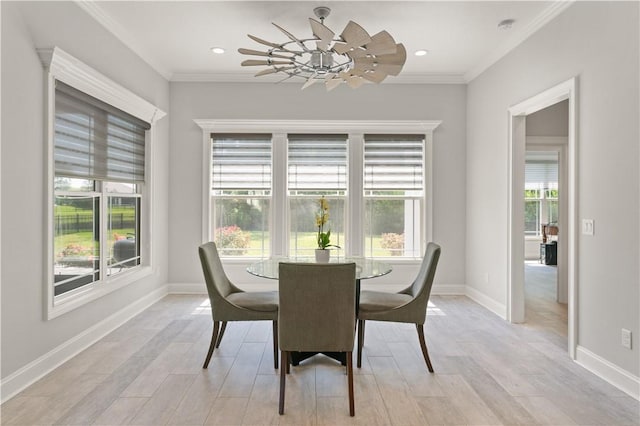 107 Cason Noah Dr, Kingsland, GA 31548 - dining area featuring crown molding and light hardwood / wood-style flooring