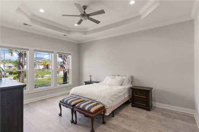 107 Cason Noah Dr, Kingsland, GA 31548 - bedroom featuring a tray ceiling, ceiling fan, and ornamental molding