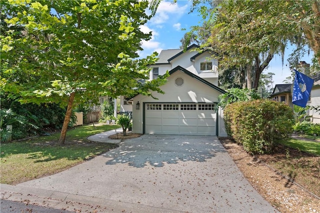 view of front of house with a garage