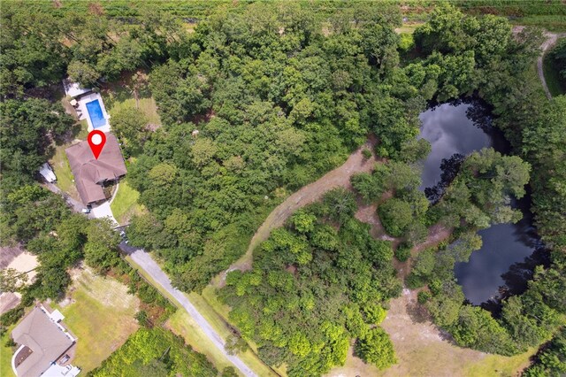 40 Jada Ln, Brunswick, GA 31523 - aerial view of property and surrounding area with a nearby body of water and a heavily wooded area