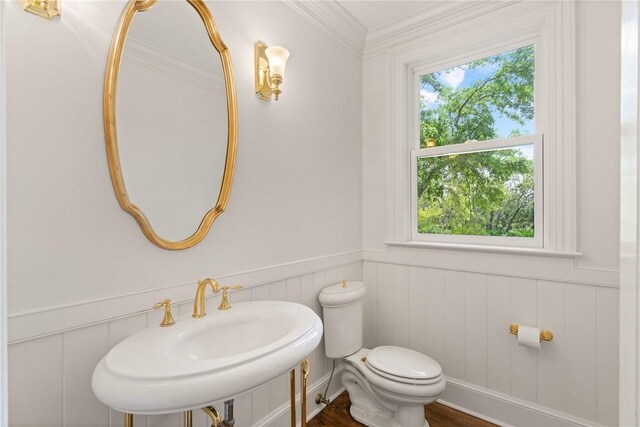 bathroom featuring wainscoting, a sink, and plenty of natural light
